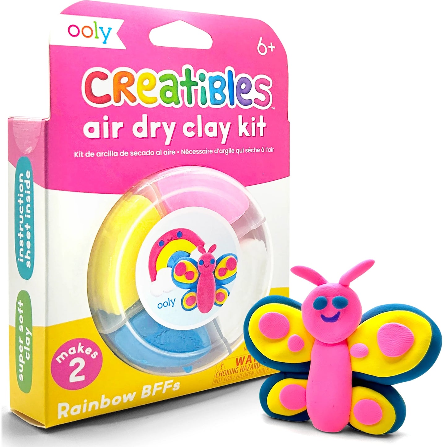 This air dry clay is non-toxic and super soft, making it easy to manipulate and shape. Includes instruction sheet to make 2 characters!