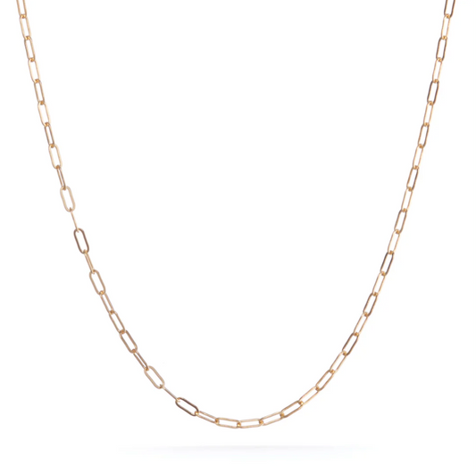 Upcycled metal chain necklace in gold fill or sterling silver. Handmade jewelry.