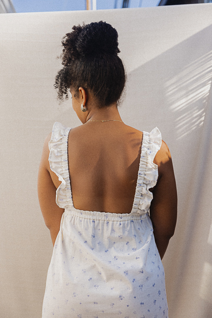Stunning & feminine front & back, Milos is Harly Jae's take on the prettiest vintage dress you ever did see. Handmade with 100% stone washed linen in Vancouver, BC.