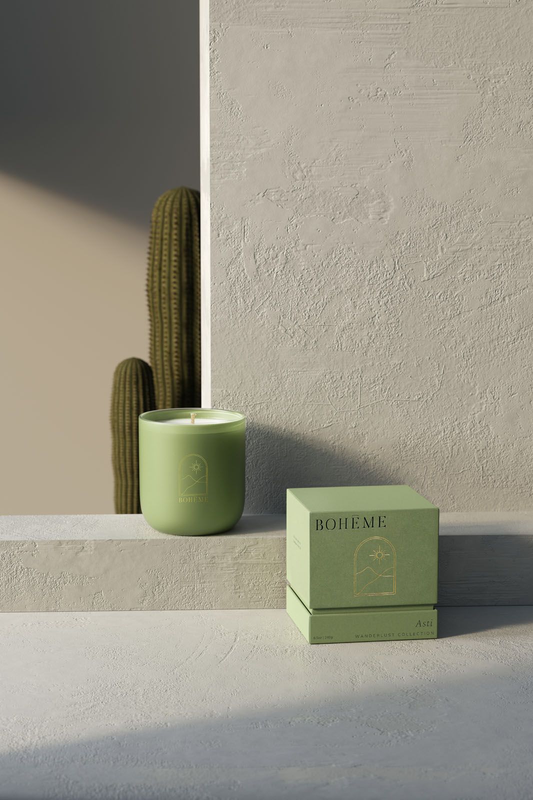 Clean, All Natural, Sustainable Soy, Vegan, Phthalate Free Asti Candle. The top, middle and bottom feature three different scents so this is like three candles in one! White muscat grape and green apple to purple grape and jasmine to oak, vetiver and musk.
