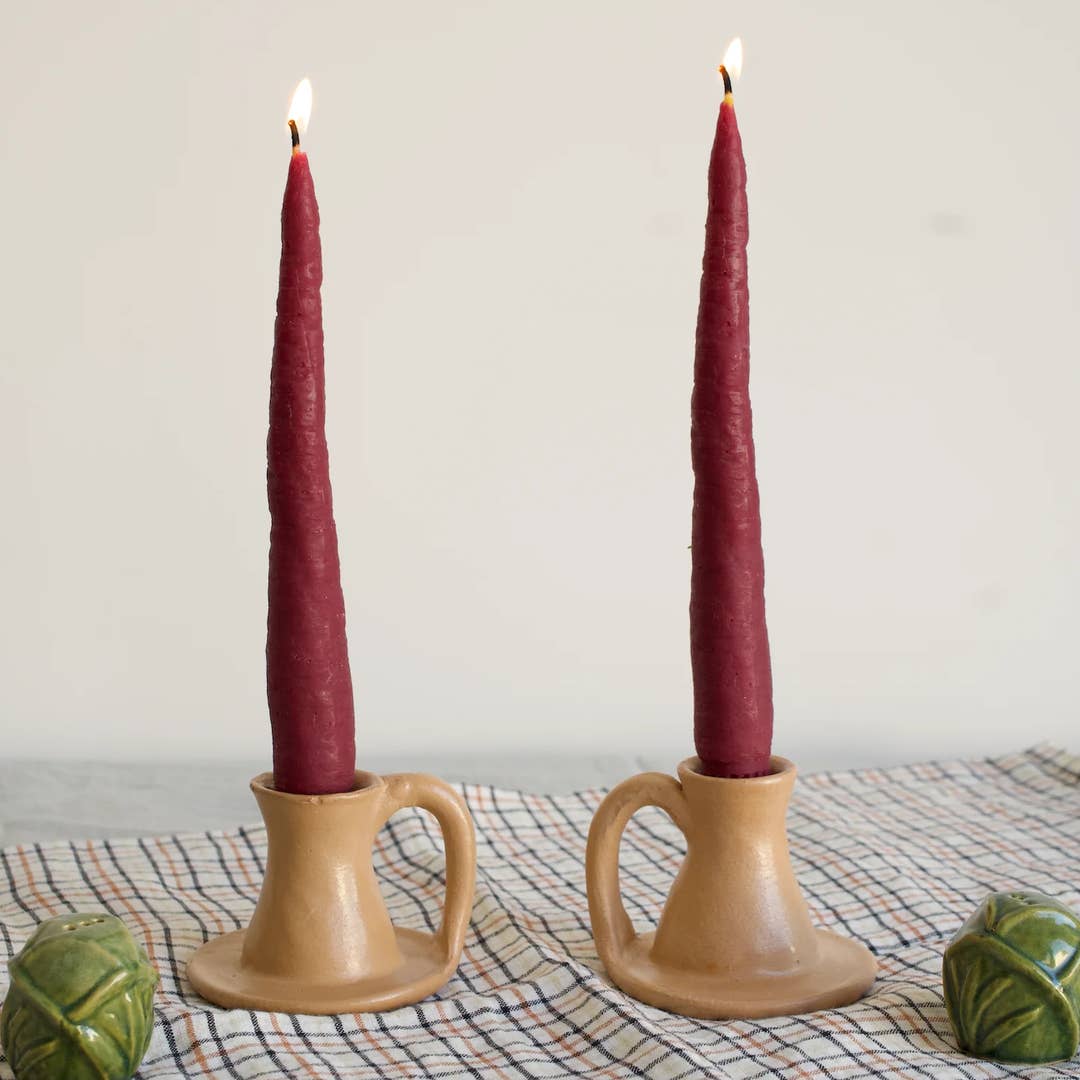 Beeswax Carrot Taper Candles