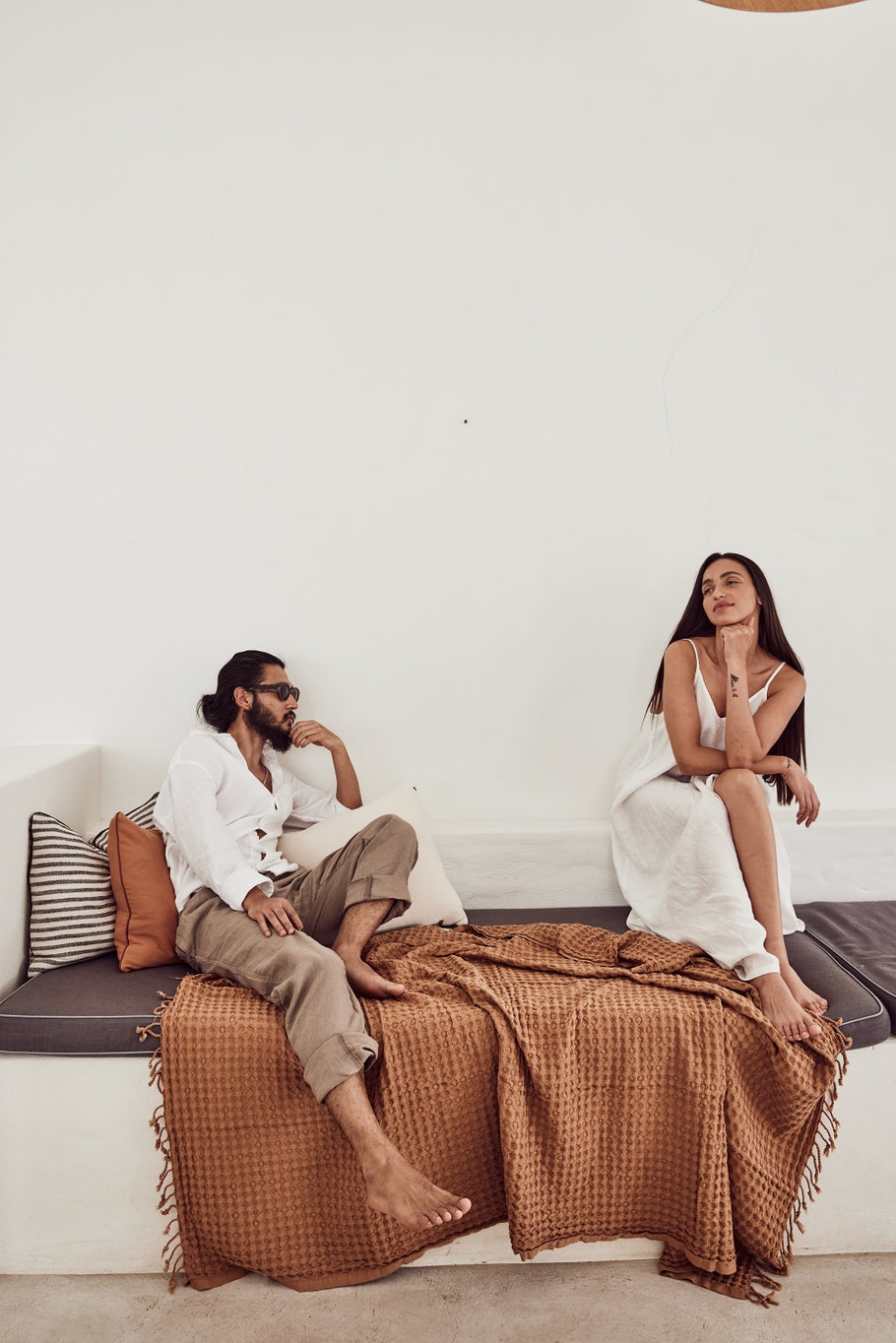 These Saardé signature pieces are made from four finely woven layers of Turkish cotton to create these beautifully crinkled and super-soft pieces. Perfect for layering - these work well over a duvet in winter, and by themself in summer.