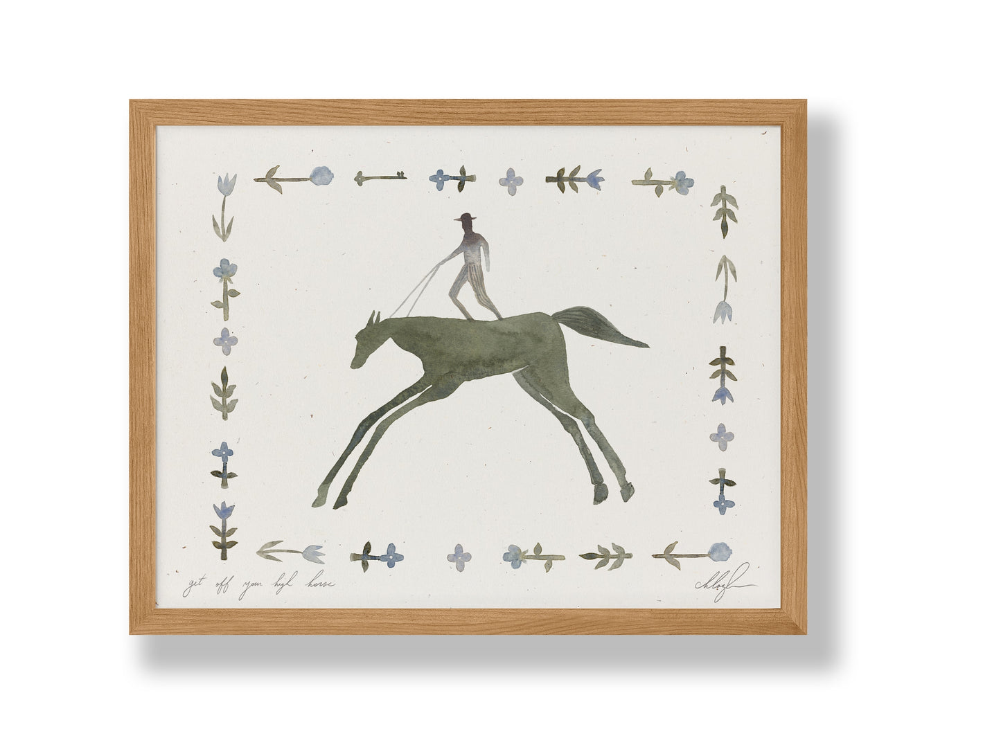 Get Off Your High Horse Print by Coco Shalom. Prints are made with 100% recycled paper, containing 30% post consumer waste, produced with 100% green power and 0% BS.