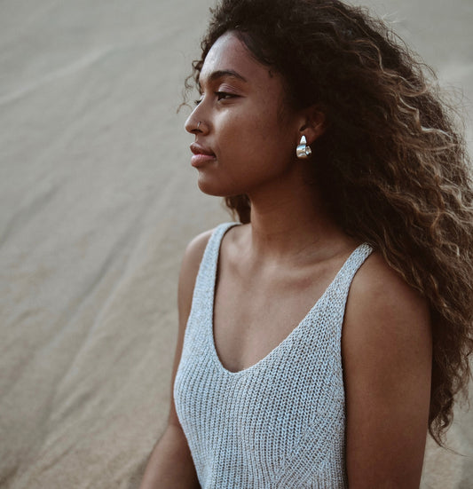 mountainside shield earrings