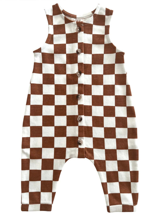 Checkerboard is bold and cheerful: perfect for your little one.   The Organic Jumpsuit is that go-to piece in your little one’s wardrobe. Put on just this one piece, and you easily have a stylish outfit ready to go. 100% organic cotton. Made in India.