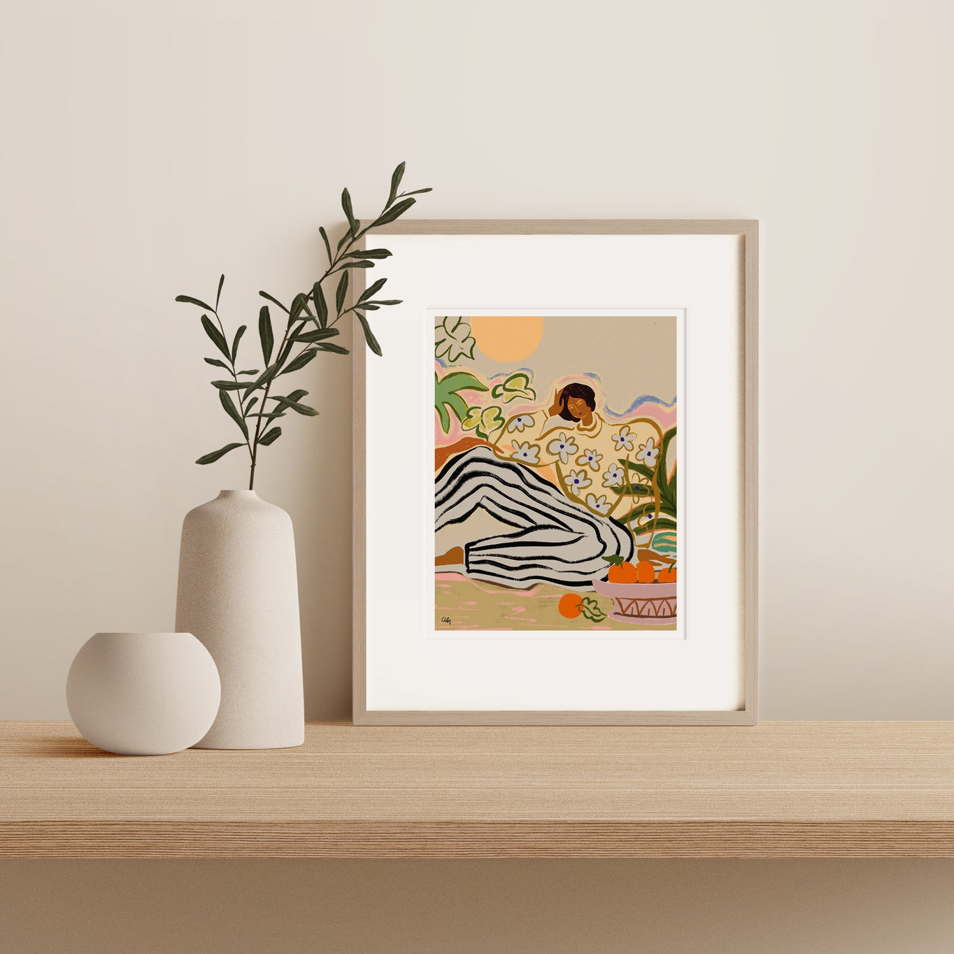 The Lazy Days Print by Someday Studio. Measures 8 x 10", printed on premium paper and packaged in 100% compostable cello sleeve.
