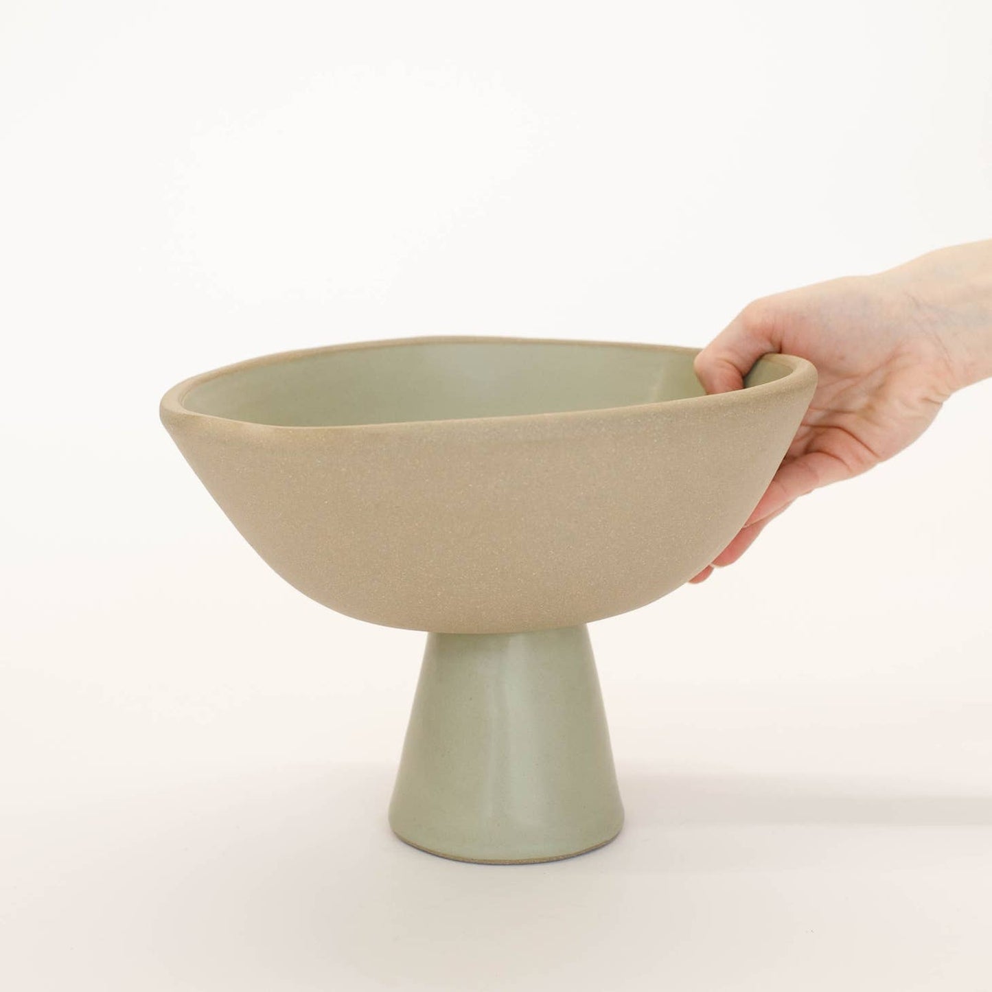 jars of dust ceramic raised serving bowl / Hand-built with shallow walls, some organic quality around the rim, and a flat base, this ceramic platter is designed for serving. Use it as a charcuterie board, snack platter, coffee table tray, or your main course! Handmade in Virginia
