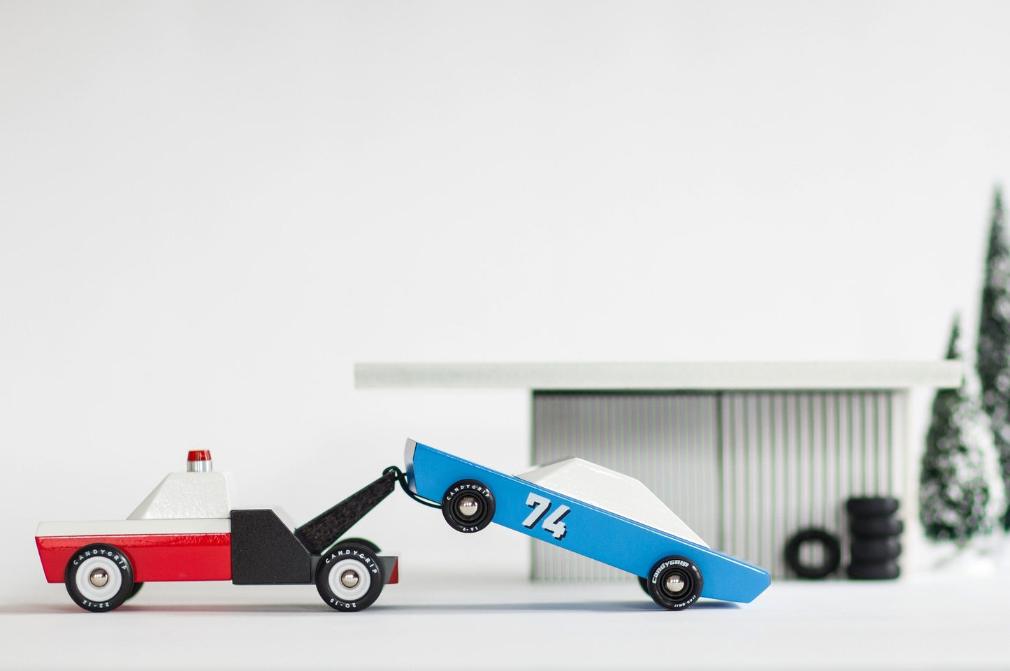 Toy Tow Truck by Candylab Toys features solid beech wood, water-based paints, and ABS plastic wheels. Made sustainably, made to last, made for fun.