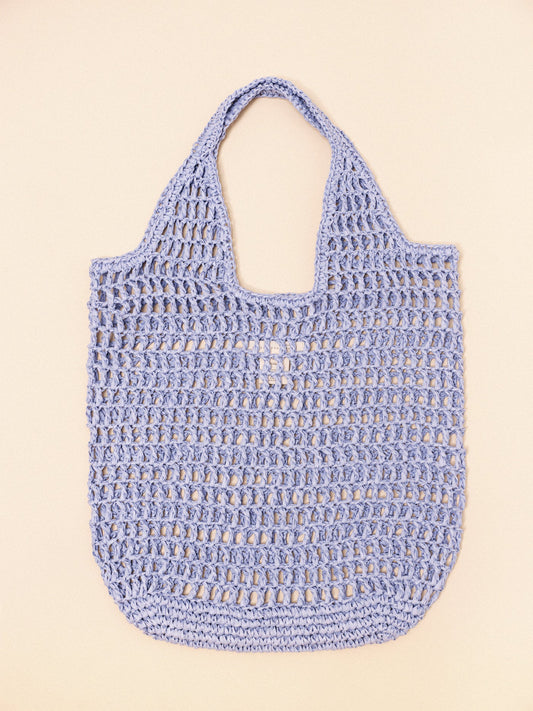 hansel from basel crochet raffia tote bag