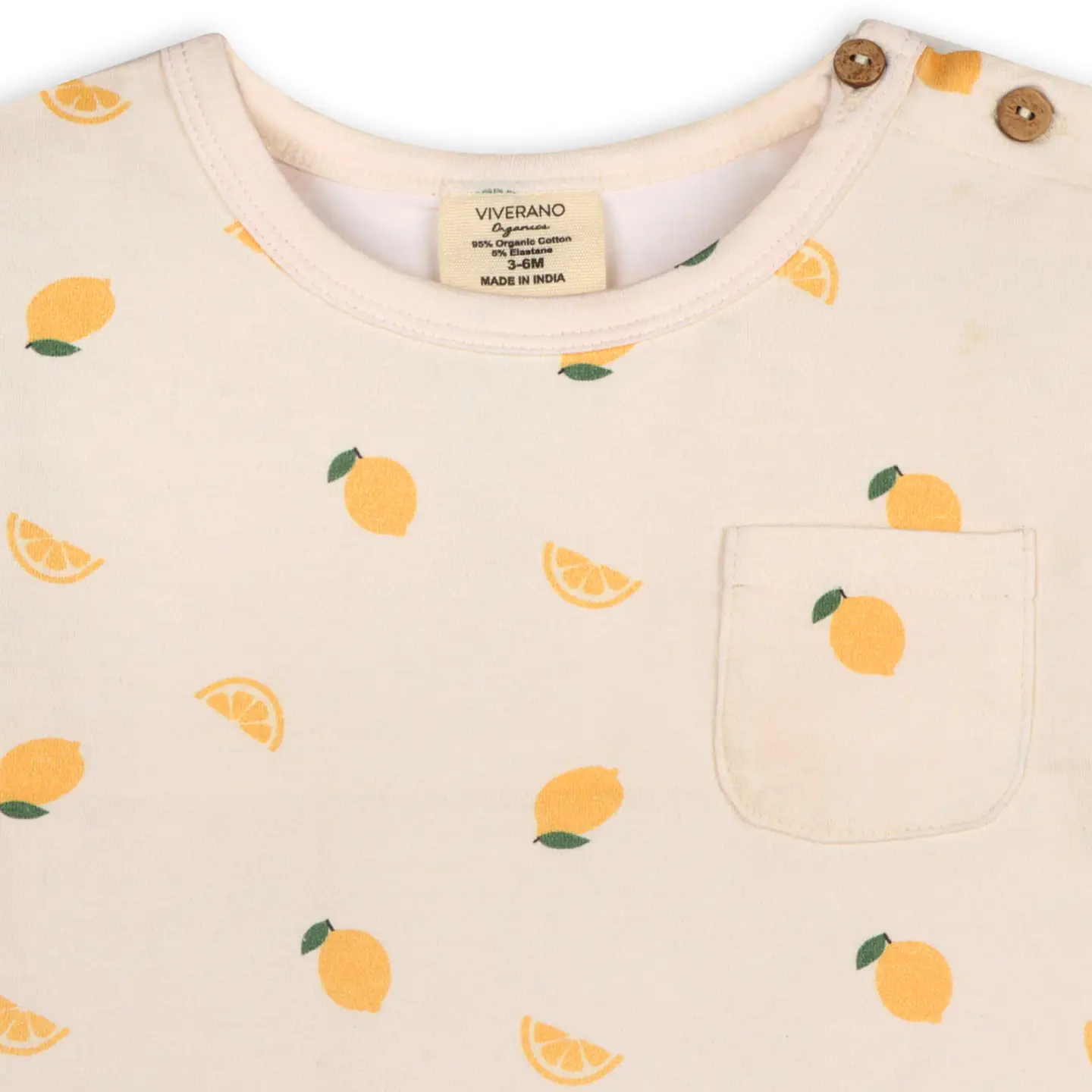 Lemon-print organic cotton baby clothing gift set. Includes tee and shorts all organic.