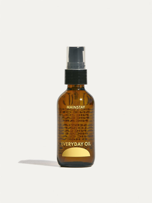 Everyday Oil in Mainstay. Certified organic and microbiome-friendly skincare for your whole body + whole family. Organic and wild-harvested botanical oils that are balancing, hydrating, cleansing and nourishing for the face, body + hair. Uplifting yet calming, Mainstay will leave a signature scent on your skin all day long.
