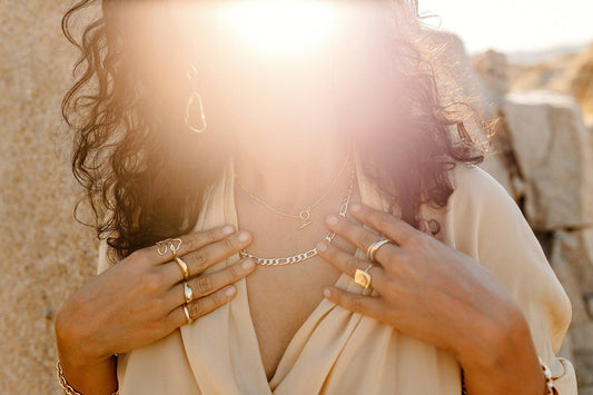 A luxurious thick and bold Figaro chain that looks great solo or layered. 20" long, gold fill. Designed and handmade in Downtown Los Angeles.