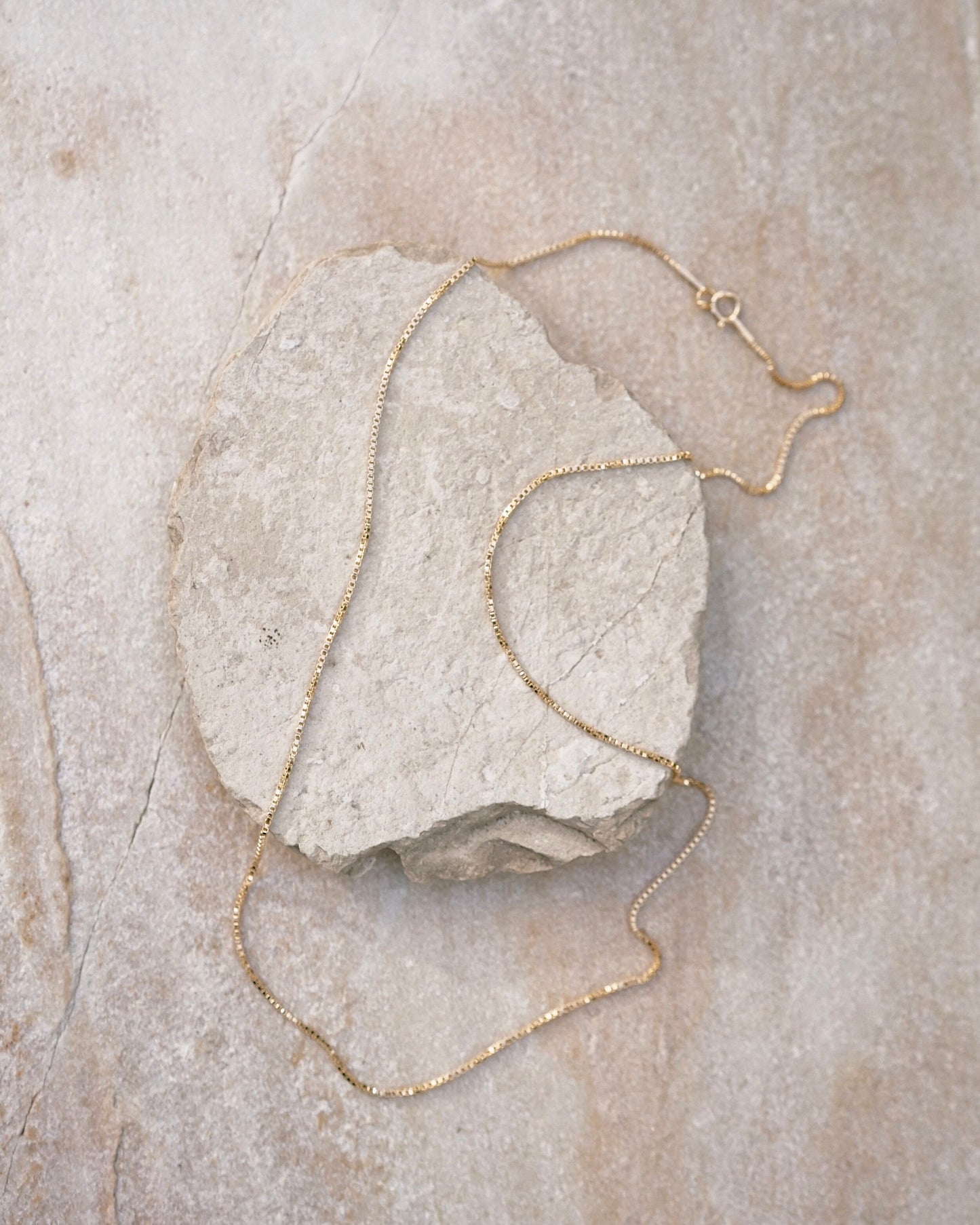 A delicate light weight classic box chain that’s light as air and catches the light just right, perfect for layering or adding a favorite pendant. Handmade in the Santa Cruz Mountains.
