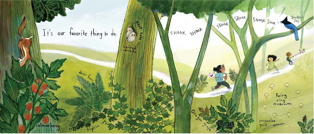 The Hike is a plucky and sweet adventure story about three intrepid young female explorers who set out to conquer the outdoors in their local forest. This spirited picture book is filled with lyrical language that captures the majesty of the natural world, coupled with a fun narrative.