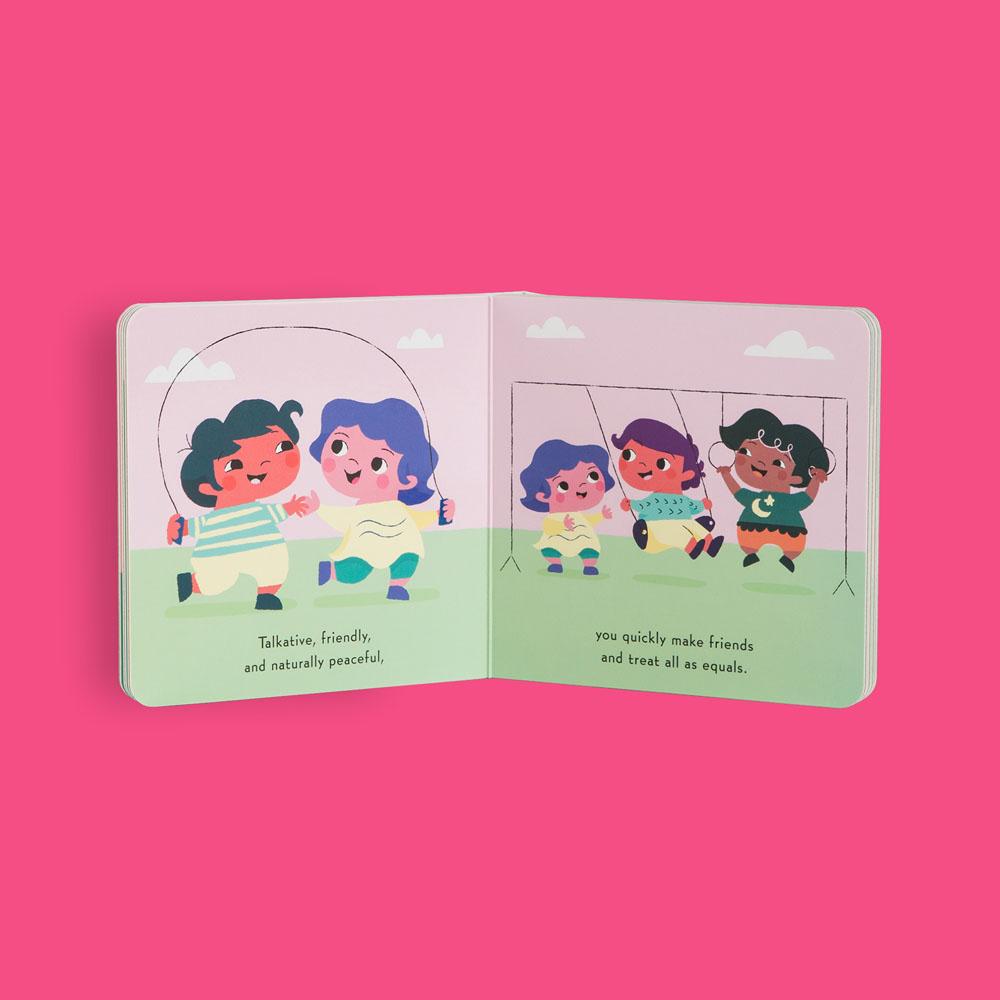 With rhyming text and adorable art, Little Zodiac Board Books are a sweet and starry-eyed series of board books with one book for each astrological sign. This cute and colorful board book series offers a sweet and accessible introduction to a baby's first horoscope!