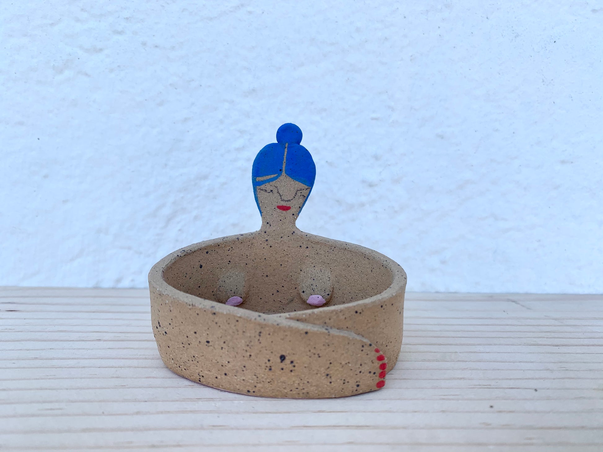 Handmade ceramic treasure keepers by Julia Ballenger to display your favorite little trinkets.