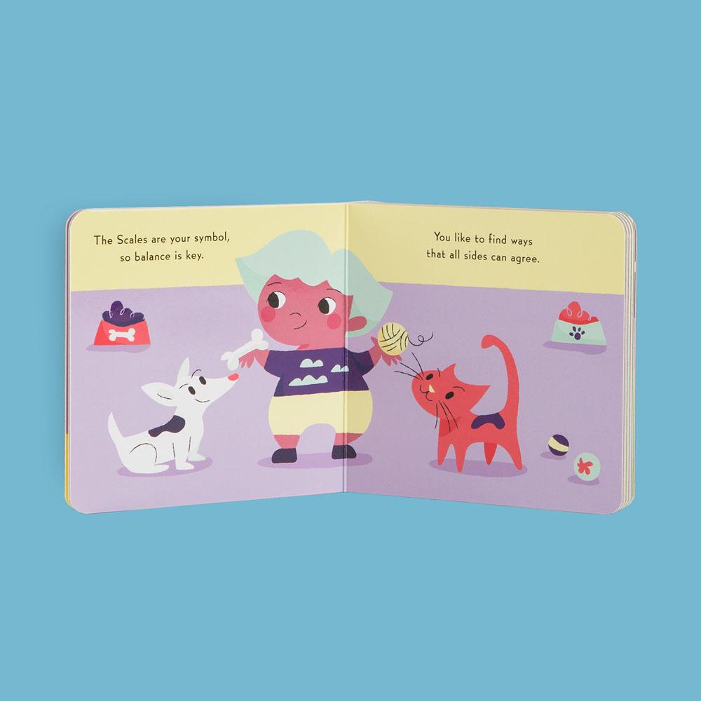 With rhyming text and adorable art, Little Zodiac Board Books are a sweet and starry-eyed series of board books with one book for each astrological sign. This cute and colorful board book series offers a sweet and accessible introduction to a baby's first horoscope! libra
