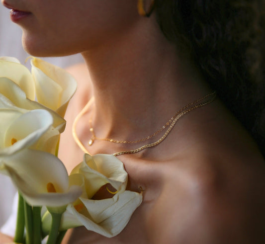 Chloe Necklace by Mountainside Jewelry. Woven chain necklace with fine details, this piece stands out while staying simple and classic enough to go with anything. The detailed texture and scalloped edges create a bold and beautiful unique style. Handmade in the Santa Cruz mountains.