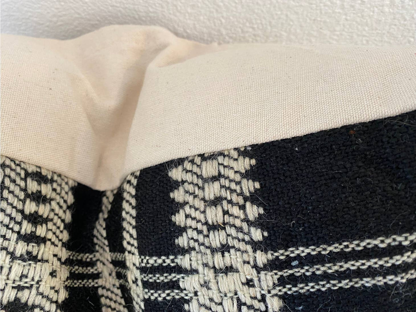Gia 20" square lumbar pillow designed in California and hand woven in India.