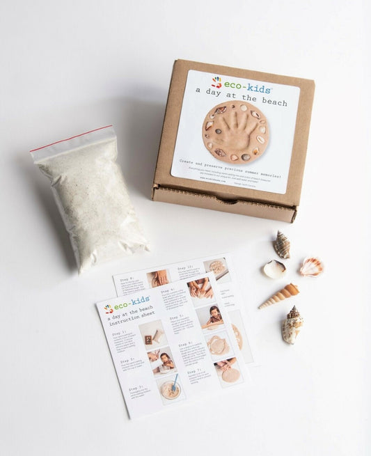 Collect beach treasures and preserve memories using this easy do it yourself casting kit by eco-kids. just add water and bake.