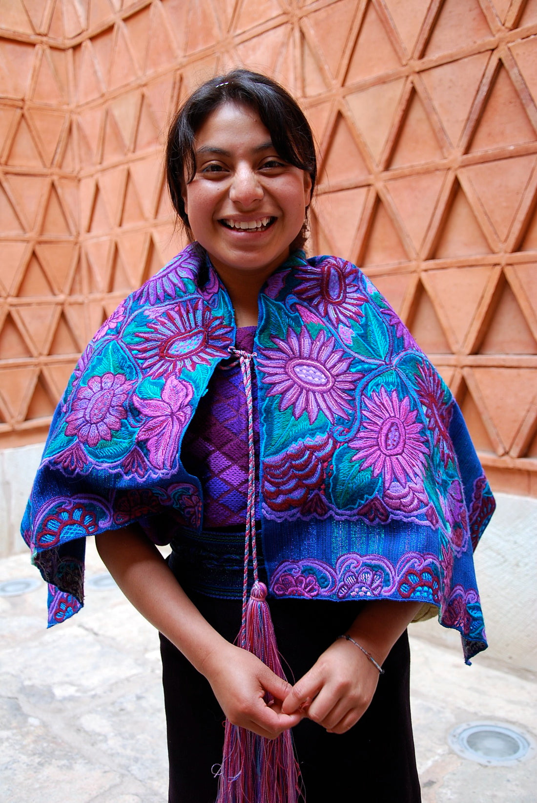 A Maya weaver artisan from El Camino de los Altos cooperative in Chiapas Mexico