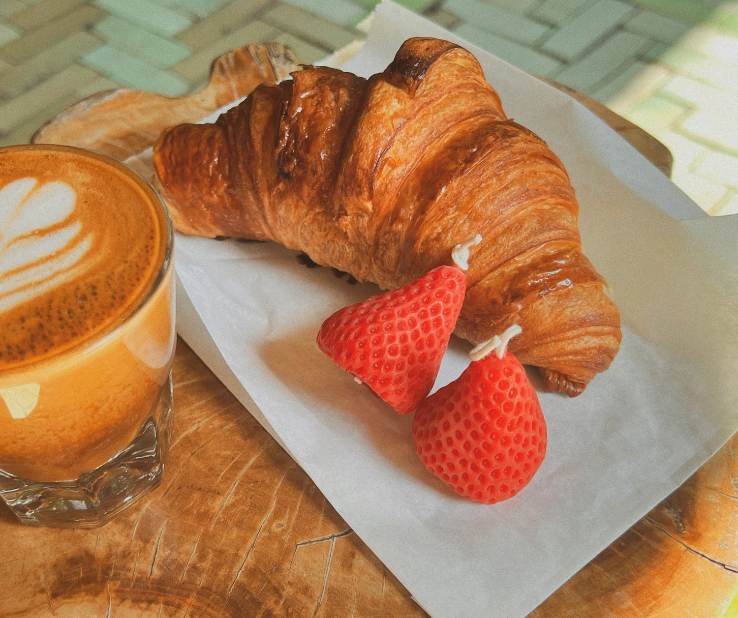 Beeswax croissant candle for decor and burning