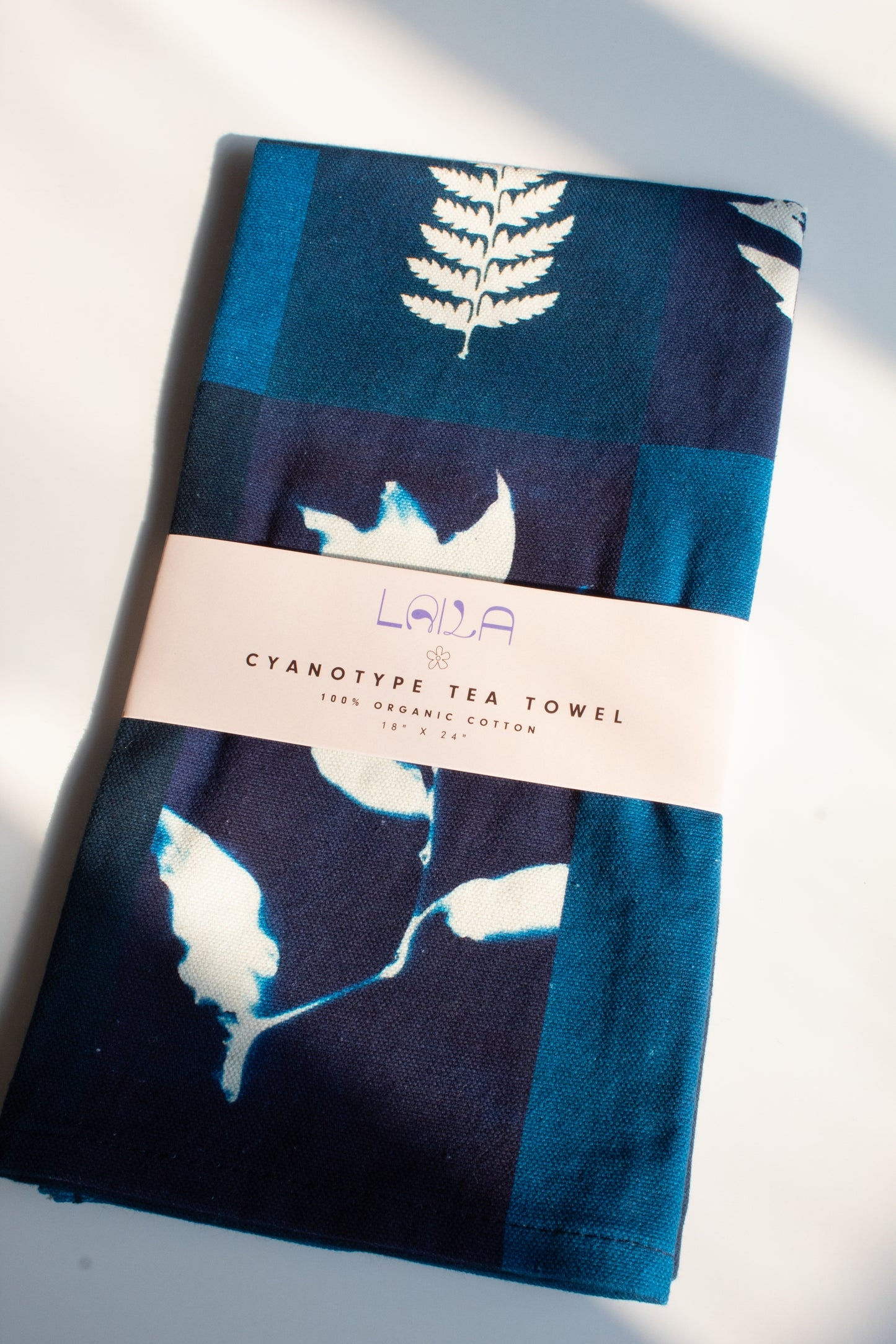 Cyanotype Flower Tea Towel