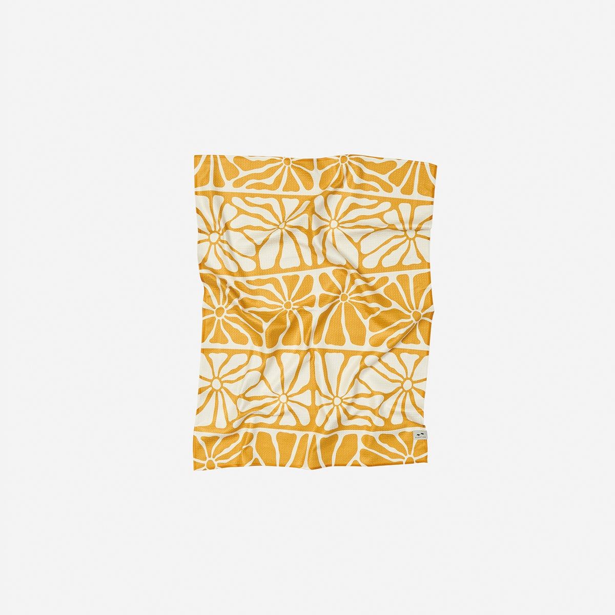 slowtide kitchen towel /This lightweight towel quickly dries and easily absorbs moisture. It also features a loop for hanging and is printed with a reactive dye that prevents fading over time. Made from 100% post-consumer waste, primarily plastic bottles.