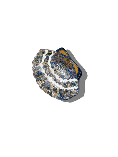 hand painted seashell claw clip by solar eclipse