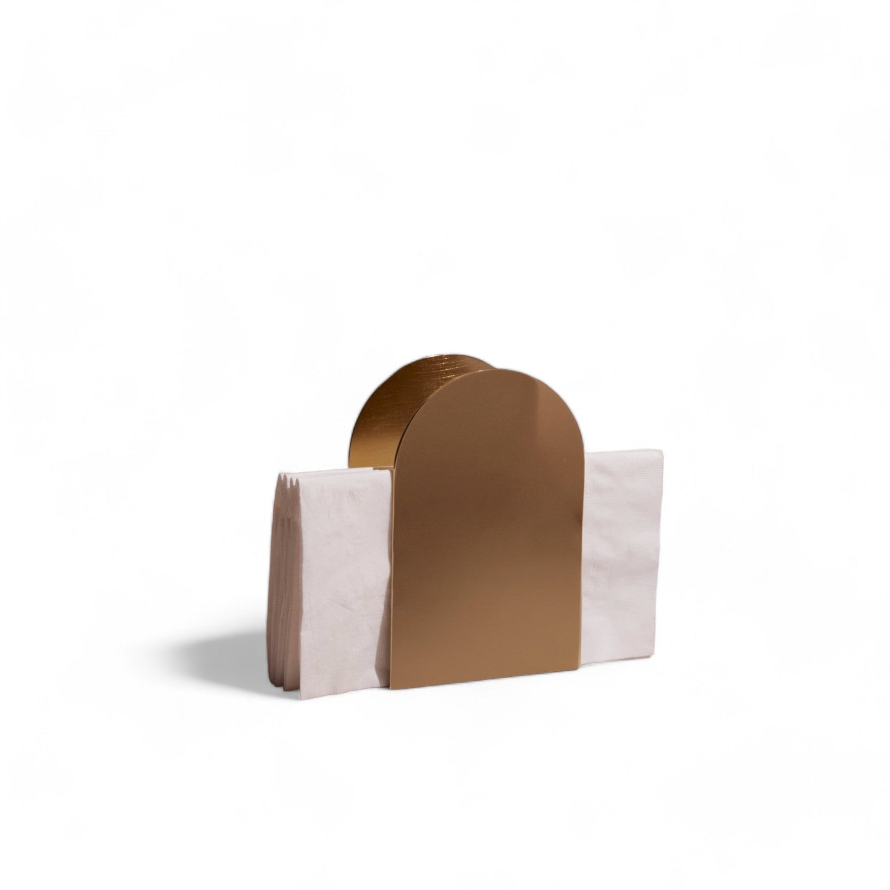 Stainless Steel in Brass Finish Napkin Holder. Ethically made in India / meso goods