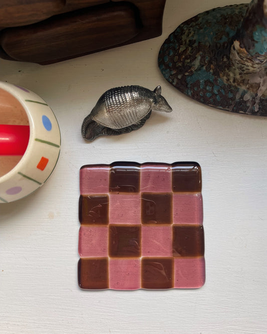 Glass Checker Coaster