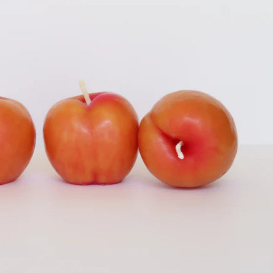 Beeswax Peach Candle