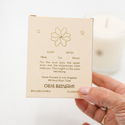 For the loud joys, the quiet wins, and the milestones that make you. This candle is for your becoming. 100% organic soy wax with premium fragrance oils.