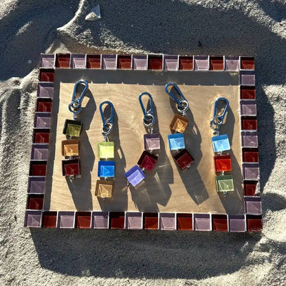 Glass Tile Bag Charm