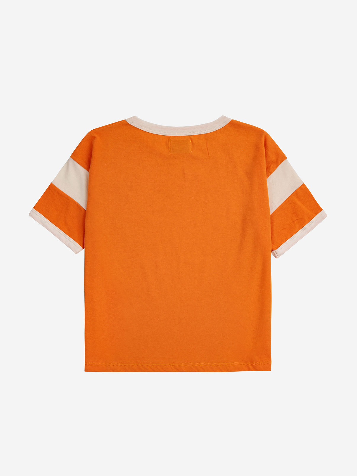 100% cotton orange short sleeve t-shirt with Bobo Choses decal.