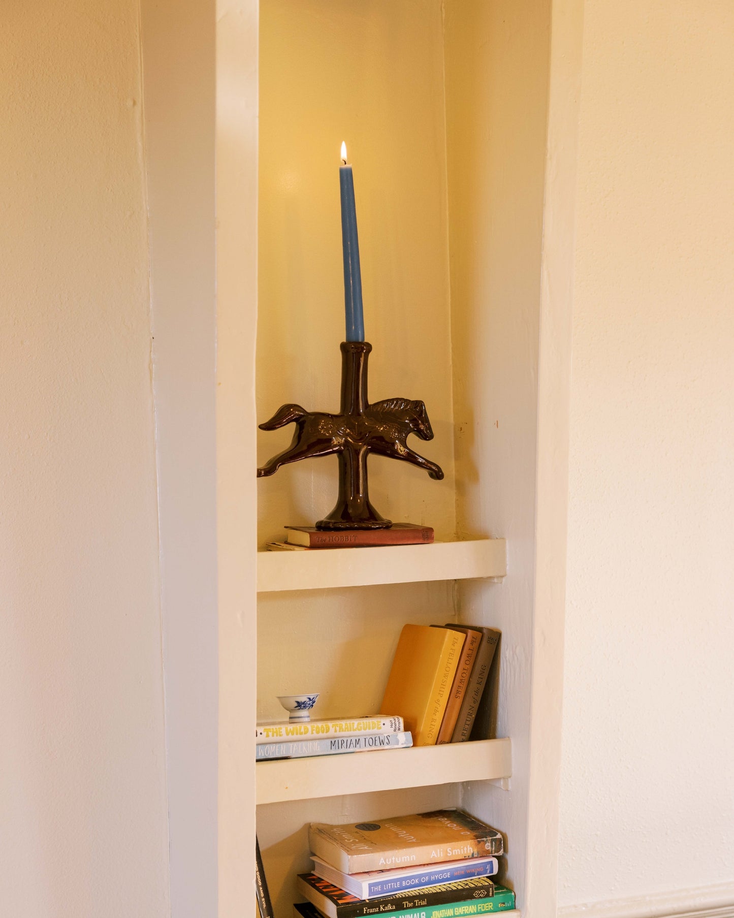 Dala Horse Ceramic Candlestick