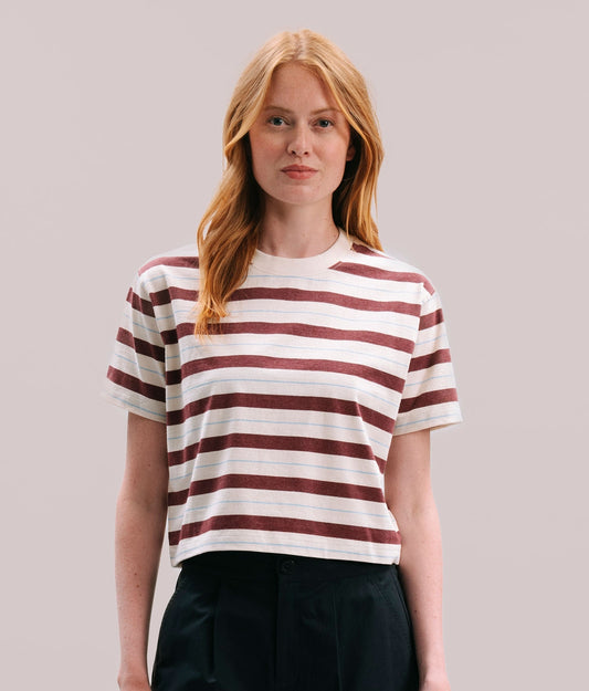 Striped Relaxed Cropped Tee
