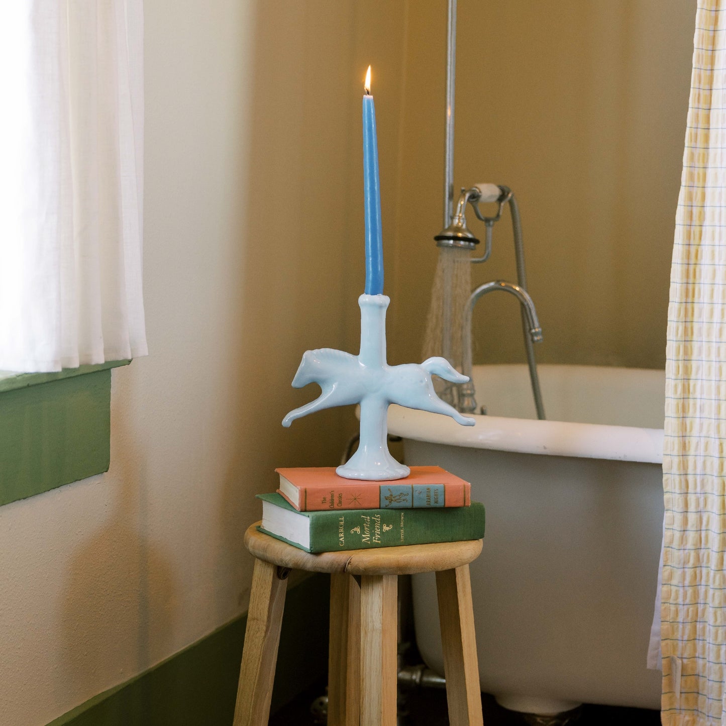 Dala Horse Ceramic Candlestick
