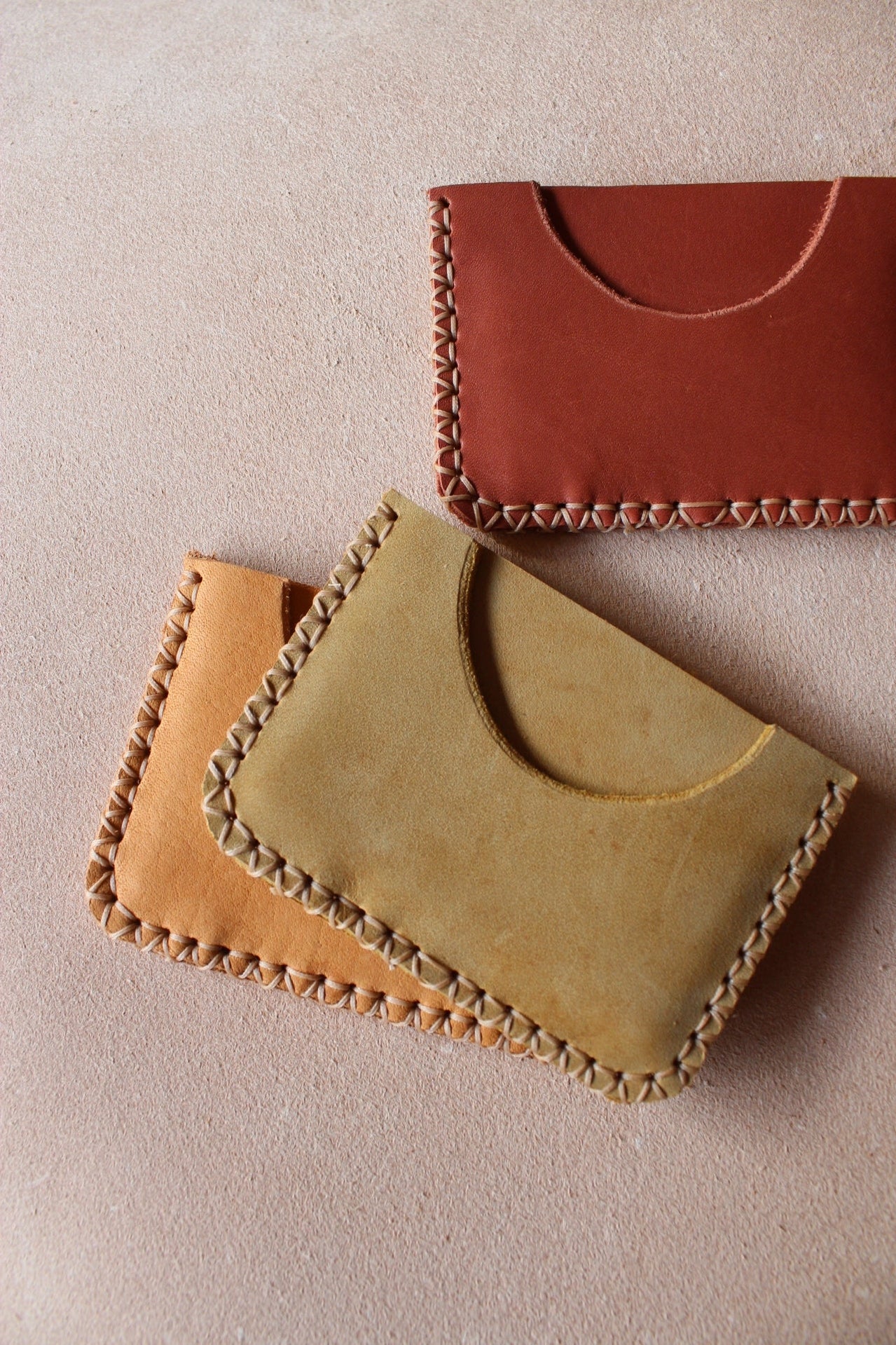 mini leather wallet card holder handmade olive n suede