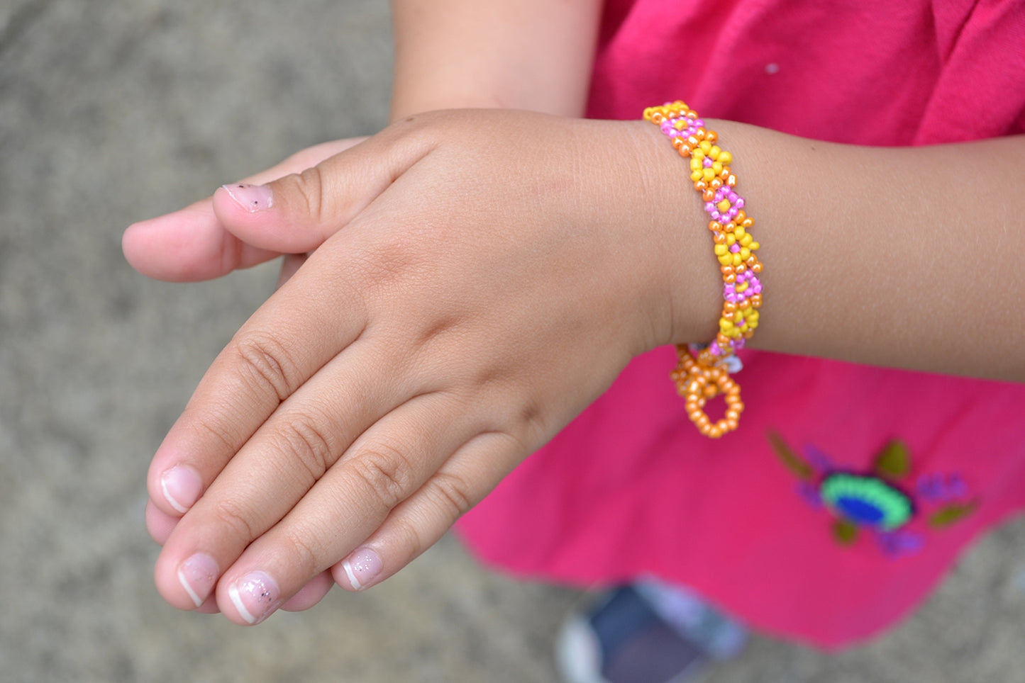 Kids Beaded Flower Bracelet