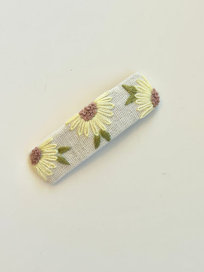 Rectangle Embroidered Hair Barrettes