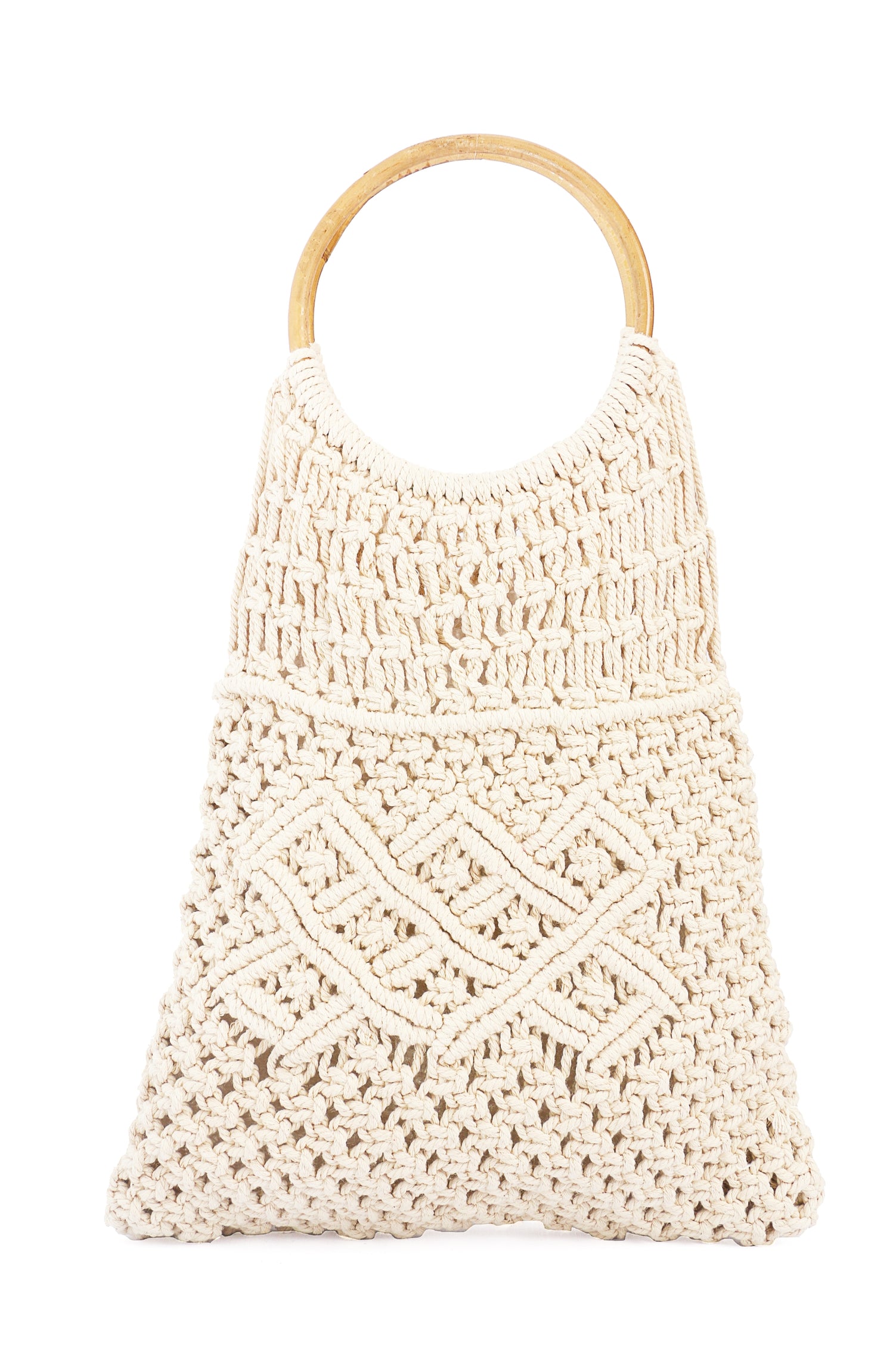 This Macrame Top handle bag is hand-woven by local artisans and makes the perfect everyday accessory. Durable and strong to hold your everyday essentials.