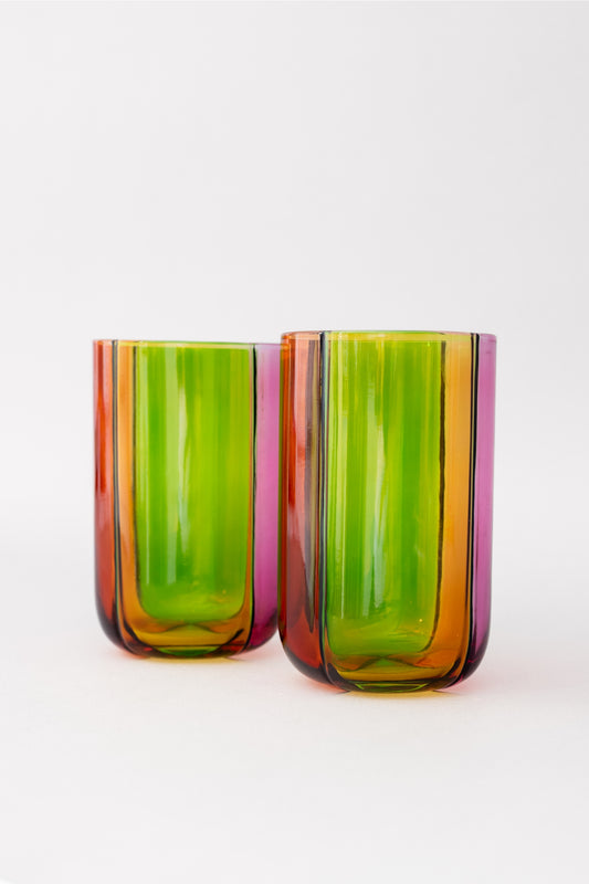 Colorblock Highball Glass Set