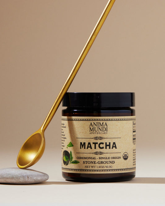 Anima Mundi's ceremonial grade Matcha is carefully crafted in small batches on a regenerative and sustainable 4th generation family farm. What sets this Matcha apart is its pure and pristine nature, a testament to our dedication to organic farming practices and traditional processes.
