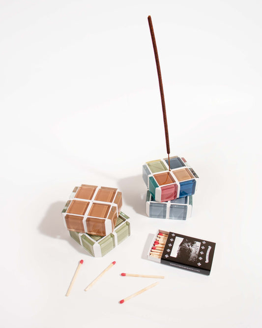 subtle art handmade glass tiled incense holders