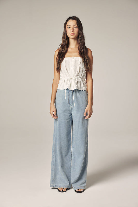 Wide Leg Elastic Pants