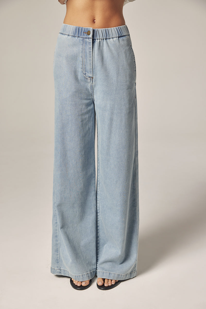 Wide Leg Elastic Pants