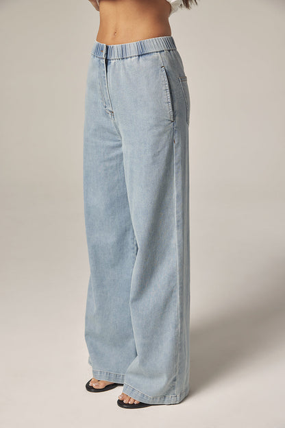 Wide Leg Elastic Pants