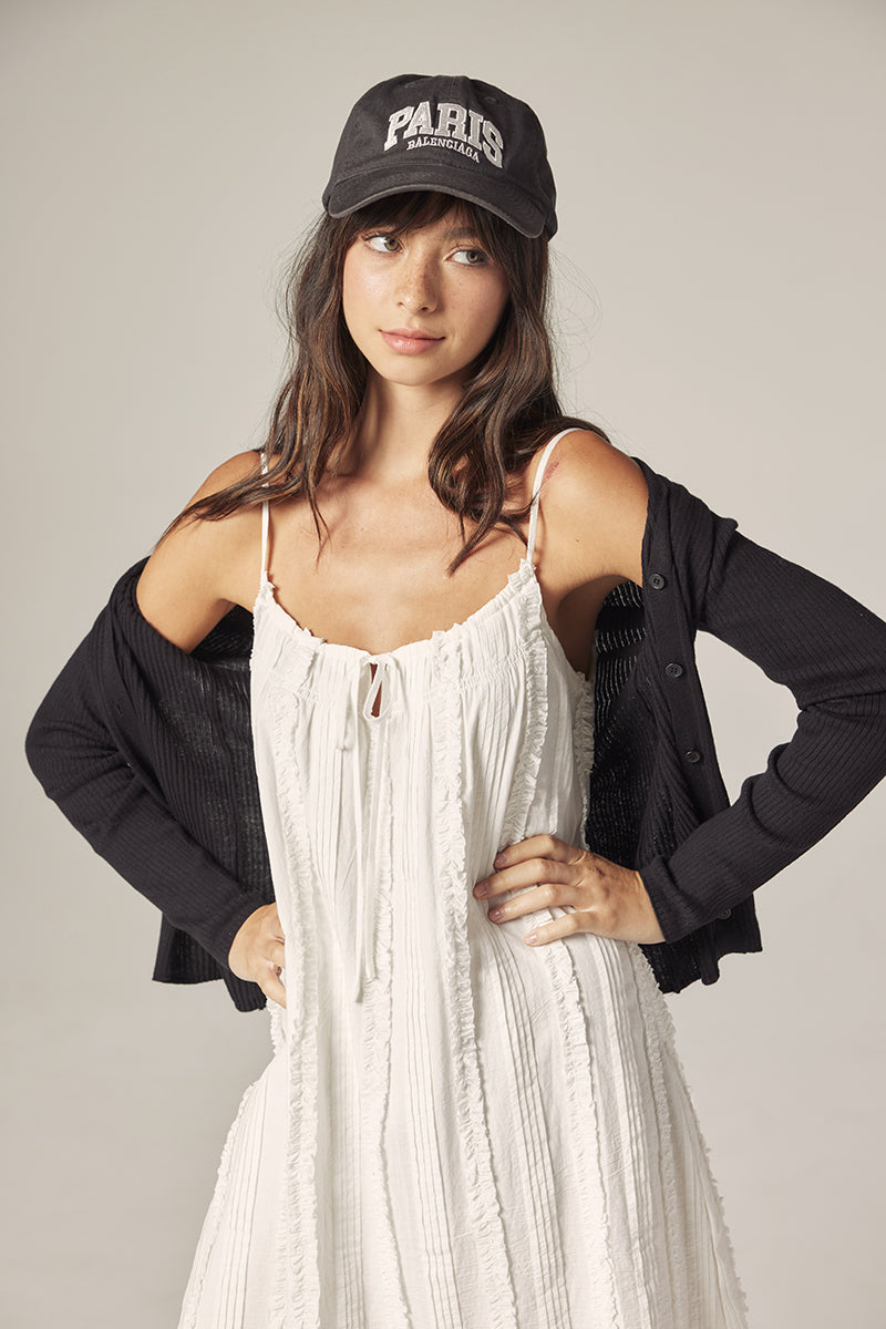 AMENTE V Neck Rib Cardigan