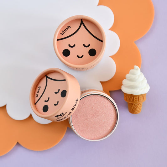 No Nasties Kids Blush is made with natural ingredients and designed in age appropriate colors that kids love. They're mess free and easy to apply and remove.